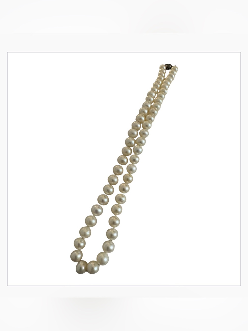 Genuine Round Pearl Individually Strung Short Necklace 17”